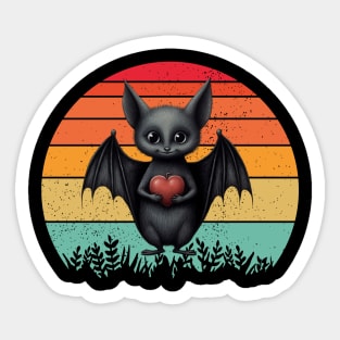 Cute Bat With Heart Sticker
